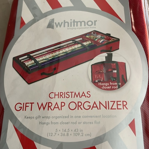 Two Whitmor Christmas Gift Wrap Organizers  5X14.5X43in & 8.74x49.25 in. - Picture 5 of 10